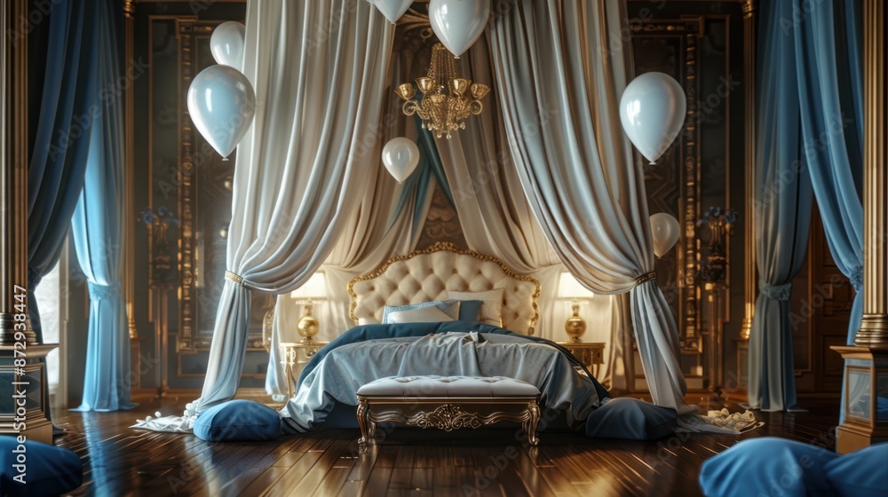 Royal Bedroom with Balloons Royal Bedroom with Balloons