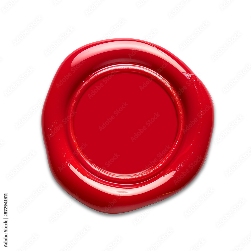 Glossy red wax seal isolated png. Wax seal stamp with empty space Glossy red wax seal isolated png. Wax seal stamp with empty space