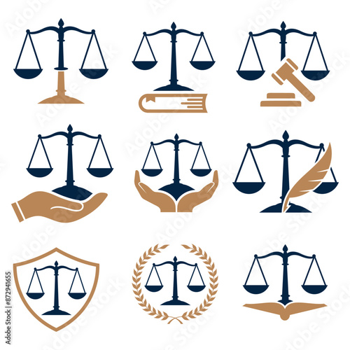 scales of justice logo icon design.