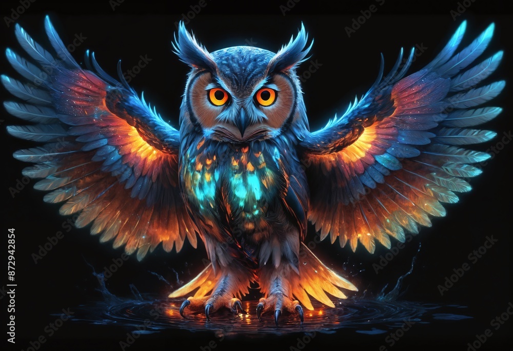 Fiery fantasy owl Fiery fantasy owl
