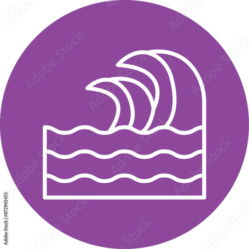 Ocean line circle icon