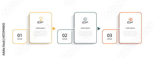 Infographic template vector element with 3 step layout or option