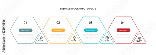 Design template infographic vector element with 4 step or option suitable for web presentation and business information