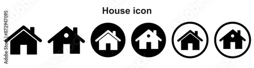 Web home icon for apps and websites, House icon, Home sign in circle or Main page icon in filled, thin line, outline and stroke style for apps and website