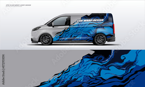 Sporty racing van wrap car wrap livery design foe universal medium van vector eps10 ready print printable file