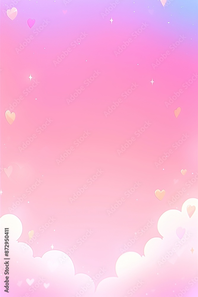 Pink Gradient Background with Hearts Pink Gradient Background with Hearts