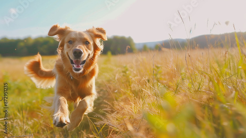 Obraz na płótnie golden retriever running