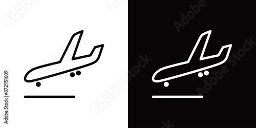シンプルな着陸のラインアイコン