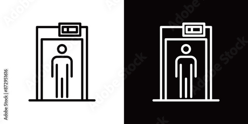 シンプルな金属探知機のラインアイコン