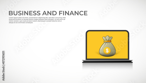 Money bag with dollar icon Cash interest rate business and finance return on investment financial solution prepayment and down payment concept