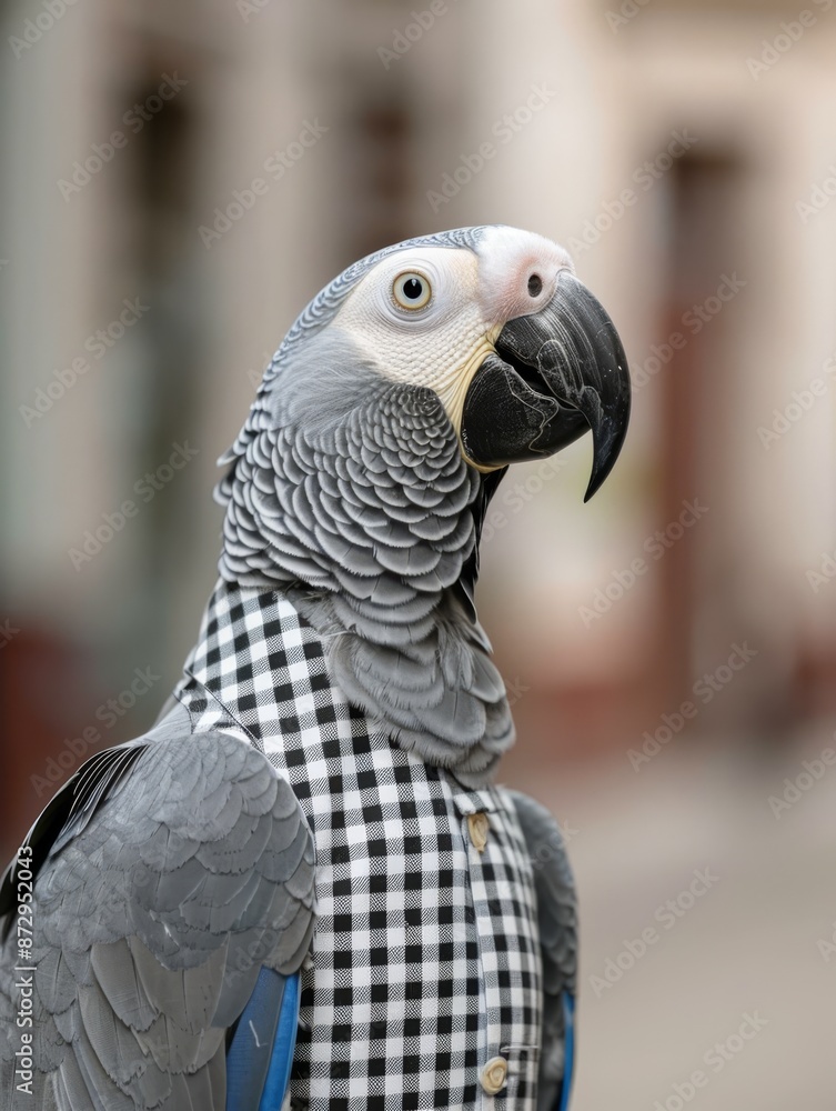 Obraz premium A Parrot in a Vibrant Cuban Street Scene