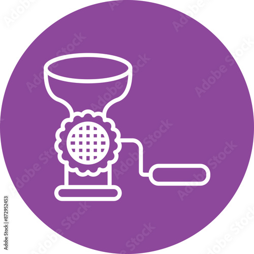 Meat Grinder line circle icon