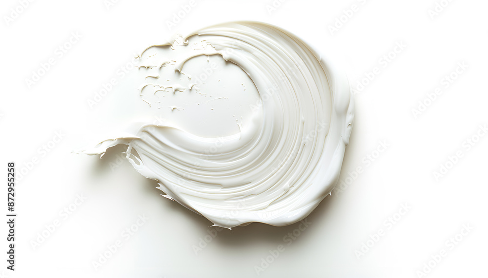 Sample of facial cream isolated on white, top view Sample of facial cream isolated on white, top view