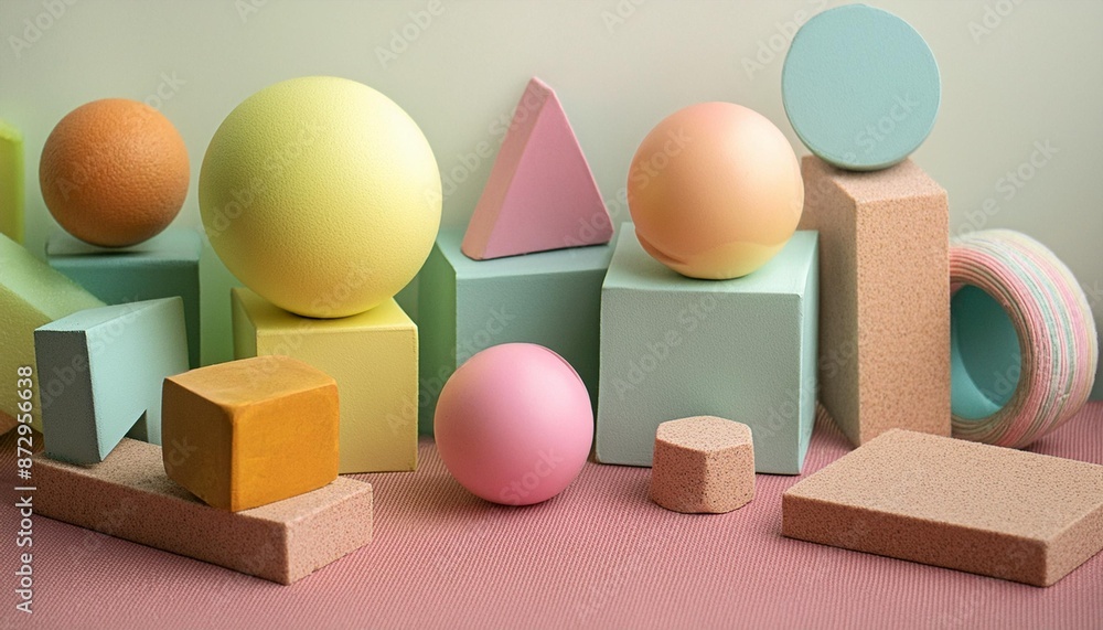 Abstract geometric shapes in vibrant hues. Abstract geometric shapes in vibrant hues.