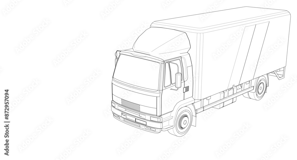 truck sketch graphic symbol 3d illustration truck sketch graphic symbol 3d illustration