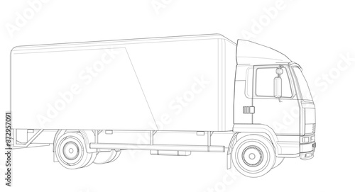 truck sketch graphic symbol 3d illustration