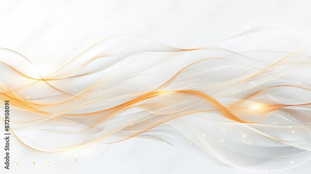 Abstract golden waves with soft, flowing lines on a white background. Minimalistic luxury design concept. Abstract golden waves with soft, flowing lines on a white background. Minimalistic luxury design concept.