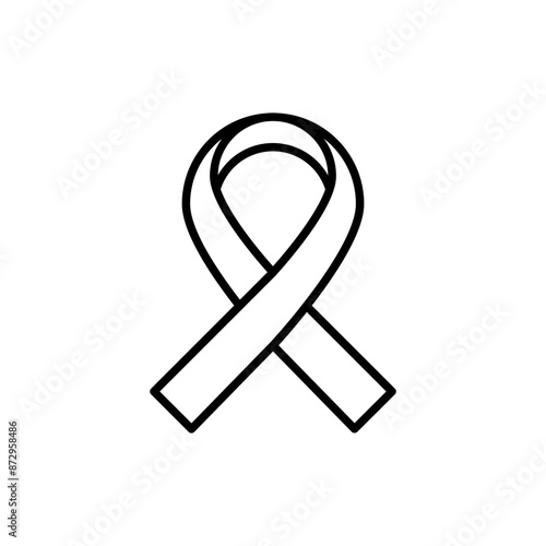 Awareness ribbon outline icons, minimalist vector illustration ,simple transparent graphic element .Isolated on white background