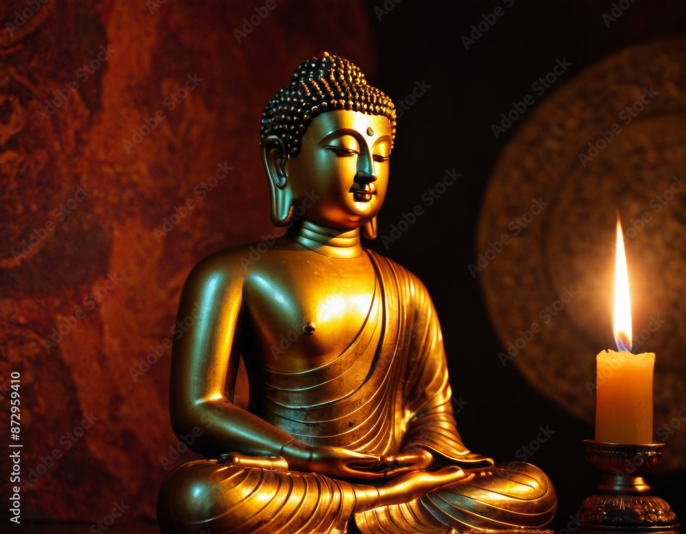 Fototapeta premium lord buddha mobile wallpaper in dark background