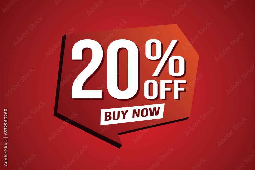 20% twenty percent off buy now poster banner graphic design icon logo sign symbol social media website coupon

