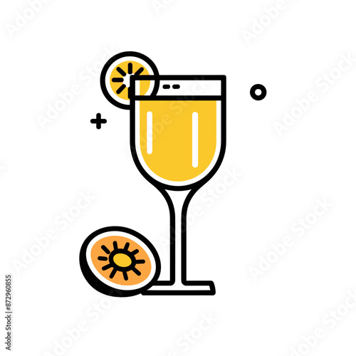Bright citrus cocktail graphic with a fresh slice