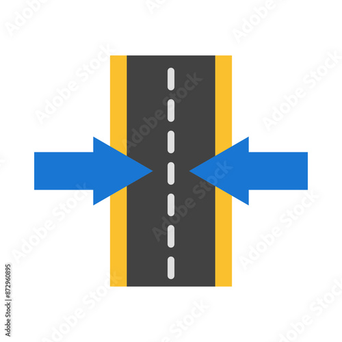 Narrow road icon flat icon