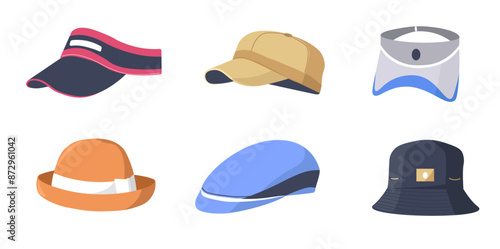 Different Types of Hats Illustration