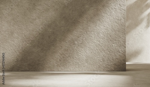 Foto 3D render, unobtrusive background with shadow on the wall