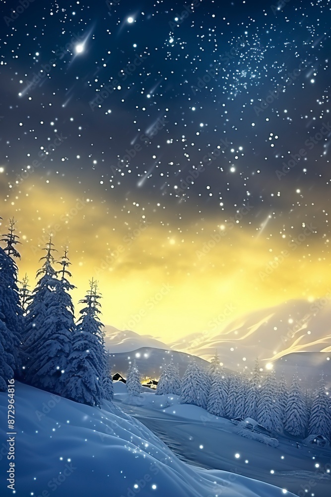 Naklejka premium background for winter with newly rising sun with generative ai