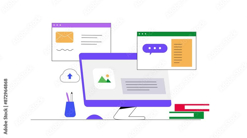 Graphics Design working profile Concept animation 4k Graphics Design working profile Concept animation 4k