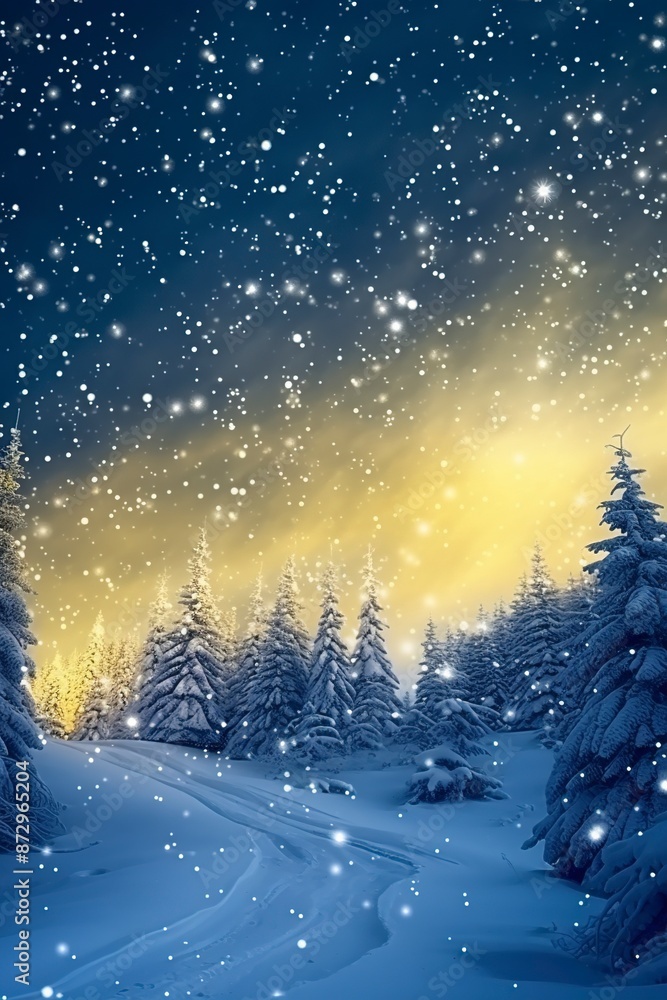 background for winter with newly rising sun with generative ai background for winter with newly rising sun with generative ai