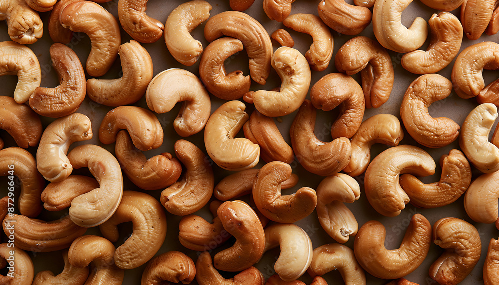 Many tasty cashew nuts as background, top view Many tasty cashew nuts as background, top view