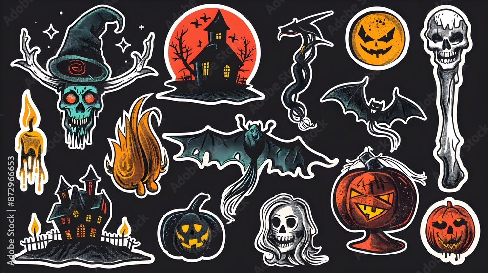 Spooky Halloween-Themed with Vivid Supernatural Elements and Fantasy Motifs Spooky Halloween-Themed with Vivid Supernatural Elements and Fantasy Motifs