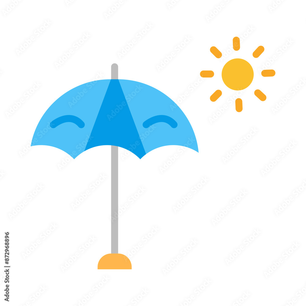 Obraz premium Sun umbrella icon flat icon