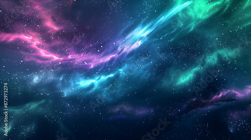 beautiful galaxy abstract background with stars and nebulae in shades of blue, purple, green, pink and white stunning space wallpaper