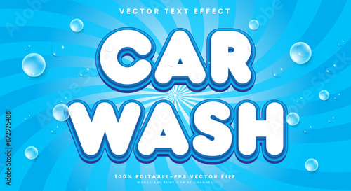 Car wash 3d editable text effect template