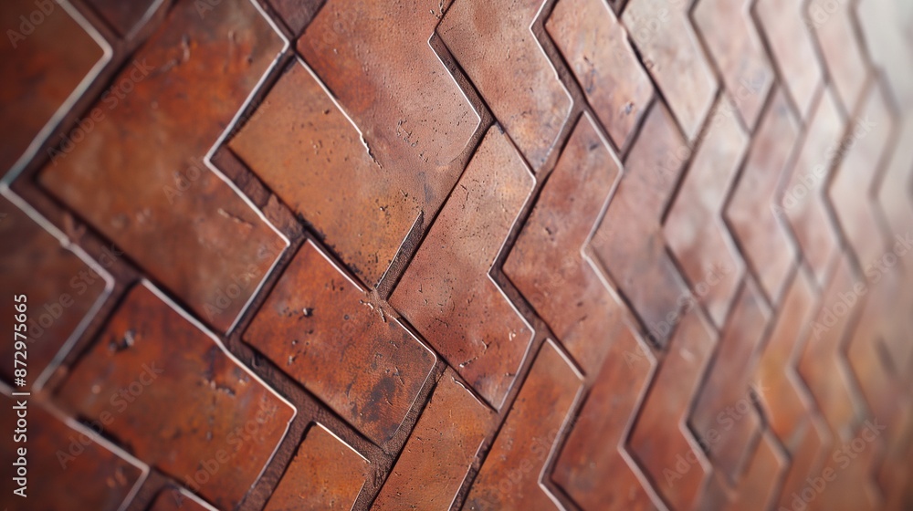 The surface of each tile appears smooth and polished, reflecting light and adding a touch of luster to the overall composition, The herringbone pattern creates a visually dynamic and engaging effect. The surface of each tile appears smooth and polished, reflecting light and adding a touch of luster to the overall composition, The herringbone pattern creates a visually dynamic and engaging effect.