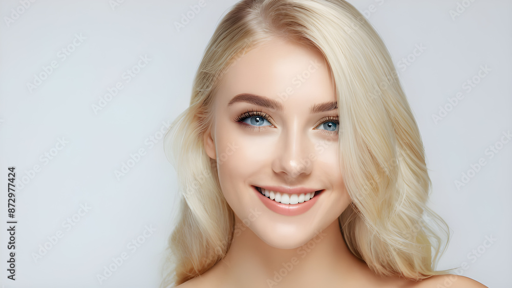 Portrait of a beautiful young woman with blond hair and blue eyes Portrait of a beautiful young woman with blond hair and blue eyes