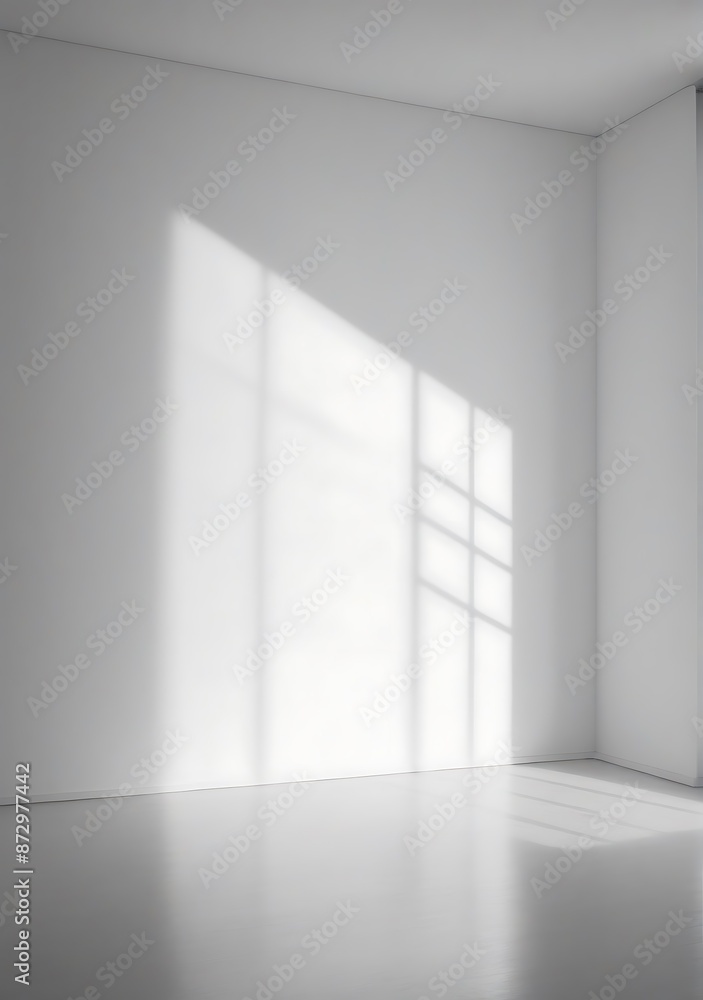 Minimalist Empty Studio Room With Blurred shadow Gentle Lights On White Wall Minimalist Empty Studio Room With Blurred shadow Gentle Lights On White Wall