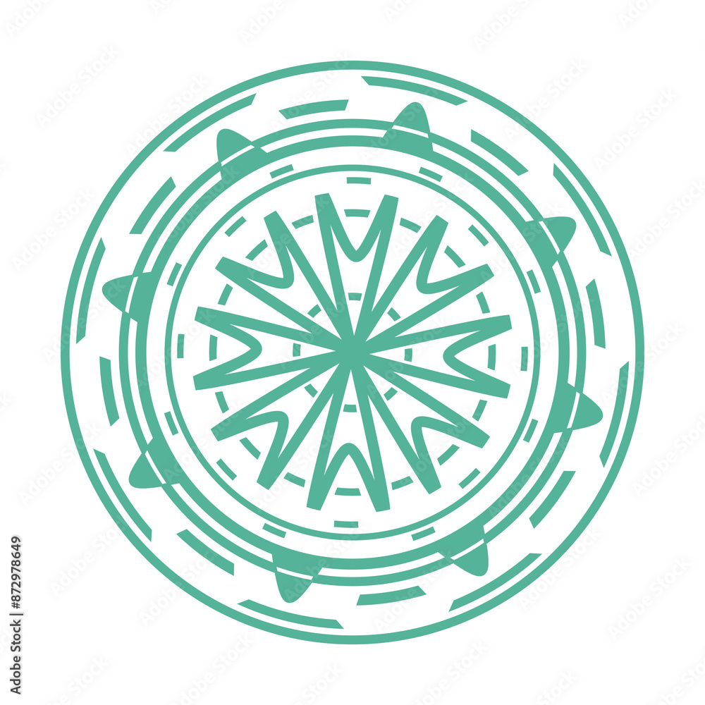 Doodle mandala decoration inspired by wheels and leaf that can be used for sticker, scrapbook, icon, decorative, e.t.c with aesthetic green color Doodle mandala decoration inspired by wheels and leaf that can be used for sticker, scrapbook, icon, decorative, e.t.c with aesthetic green color
