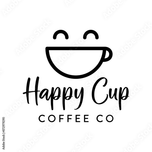 COFFEE LOGO HAPPY CUP BRAND DESIGN