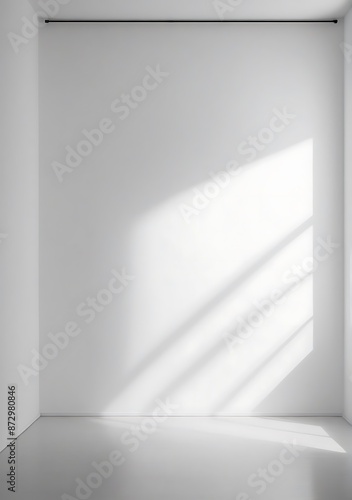 Minimalist Empty Studio Room With Blurred shadow Gentle Lights On White Wall