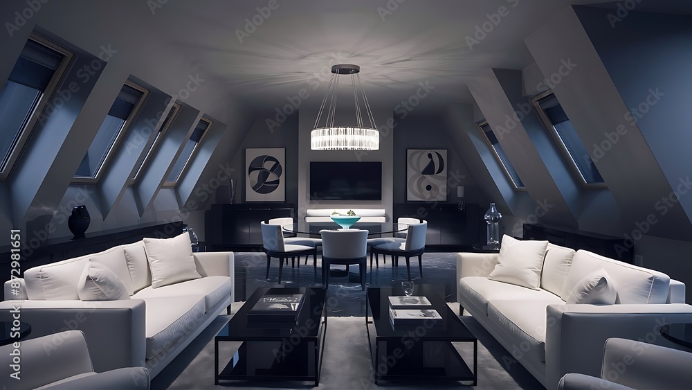 Fototapeta premium Modern interior design of living room