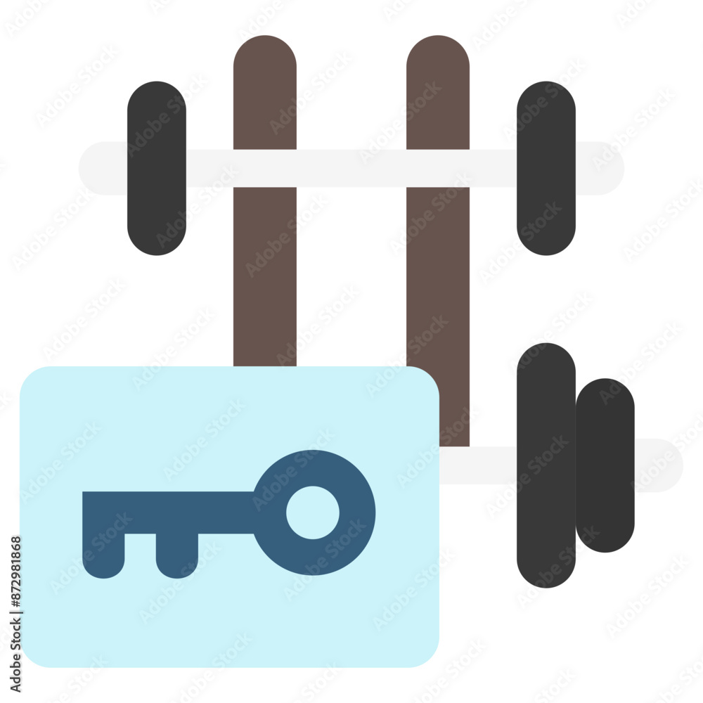 Obraz premium Gym Access multi color icon, related to hotel service, travel, vacation theme. use for modern concept, UI or UX kit, web and app development