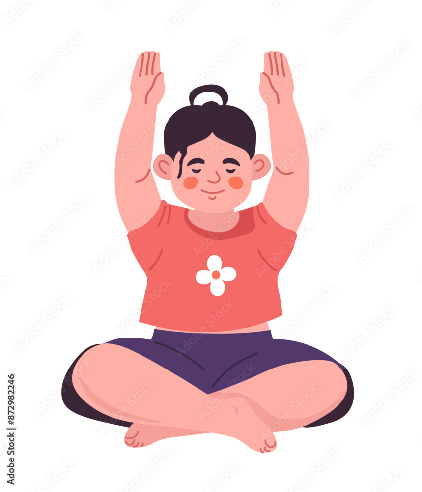 Girl Practicing Yoga Pose vector Girl Practicing Yoga Pose vector