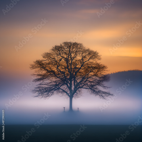 tree at sunset