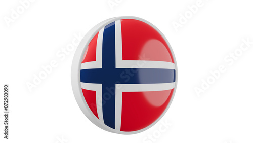 Free Download Norway, norwegian Circle flag icon . Transparent backgound. 3d rendered with alpha channel. Round shape. - GFXLoad