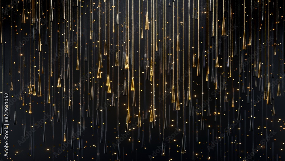 Detailed 3D render of abstract shape. Black and gold colors. Minimal futuristic background. Detailed 3D render of abstract shape. Black and gold colors. Minimal futuristic background.