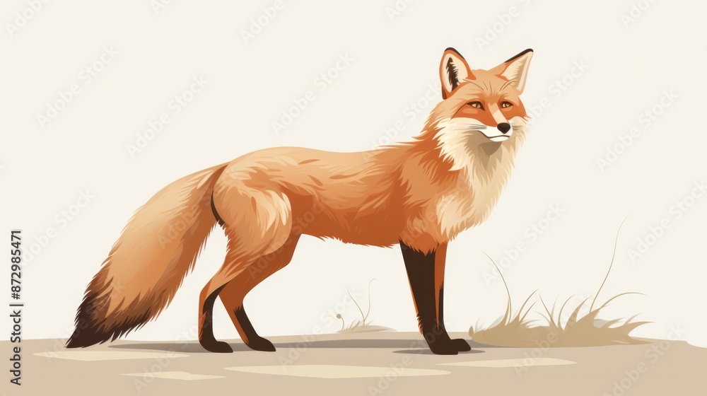Obraz premium Fox Standing in a Field