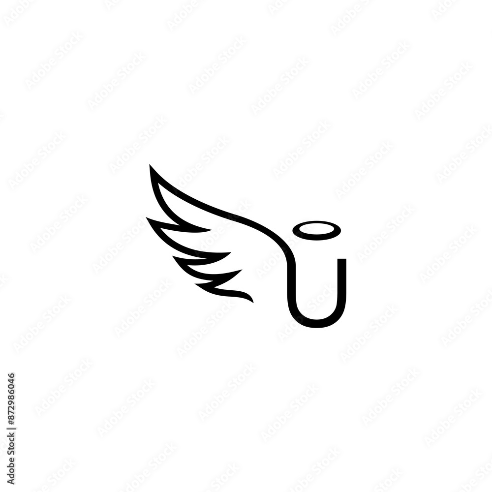 Obraz premium ALPHABET AND NUMBER COMBINING WITH WING OF ANGEL